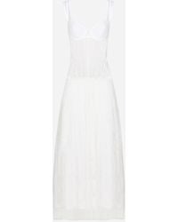 Dolce & Gabbana - Langes Kleid Aus Spitze Mit Bustier-Details - Lyst