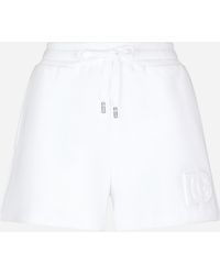 Dolce & Gabbana - Jersey Shorts With Embossed Dg Logo - Lyst