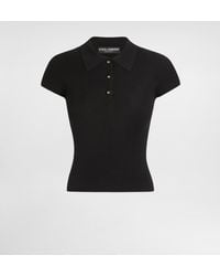 Dolce & Gabbana - Geripptes Poloshirt Aus Viskose - Lyst