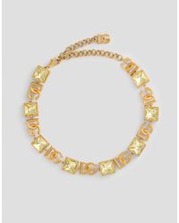 Dolce & Gabbana - Necklace With Dg Logo And Rhinestones - Lyst