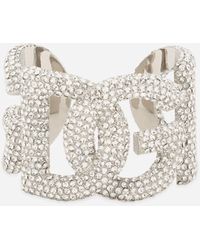 Dolce & Gabbana - Rigid Rhinestone-Detailed Bracelet With Dg Logo - Lyst
