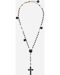 Dolce & Gabbana Tradition Rosary In Yellow Gold With Black Sapphires in ...