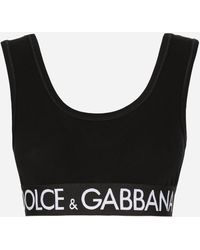 Dolce & Gabbana - Logo-band Cropped Tank Top - Lyst