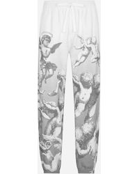 Dolce & Gabbana - Blanco Cotton Jogging Pants With Angel Print - Lyst