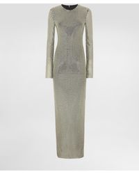 Dolce & Gabbana - Long Crystal Mesh Dress - Lyst