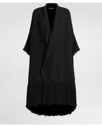 Dolce & Gabbana - Bouclé Cape Coat - Lyst