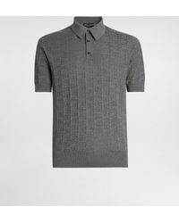 Dolce & Gabbana - Silk Polo-Shirt With All-Over Dg Logo Embroidery - Lyst