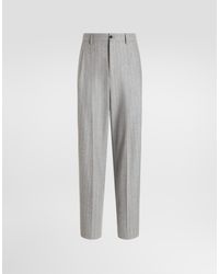 Dolce & Gabbana - Pinstripe Flannel Trousers - Lyst