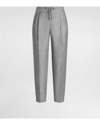 Dolce & Gabbana - Washed Linen Canvas Trousers - Lyst