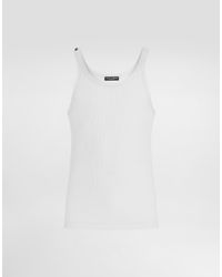 Dolce & Gabbana - Ribbed Cotton Tank Top - Lyst