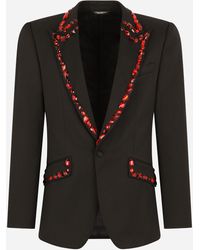 Dolce & Gabbana Anzug Sicilia aus Wolle mit Strass - Schwarz