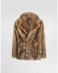 Dolce & Gabbana - Double-Breasted Shearling Coat - Lyst