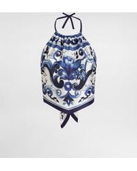 Dolce & Gabbana - Dg Exclusive Haut En Soie À Majoliques - Lyst