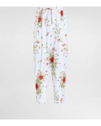 Dolce & Gabbana - Small Rose-Print Poplin Vanity Trousers - Lyst