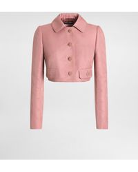 Dolce & Gabbana - Short Quilted Jacquard Jacket With All-Over Dg Logo - Lyst