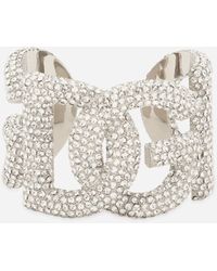Dolce & Gabbana - Bracelet Rigide En Strass À Logo Dg - Lyst