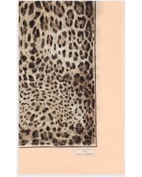 Dolce & Gabbana - Kim Dolce&Gabbana Silk Leopard Print Scarf - Lyst