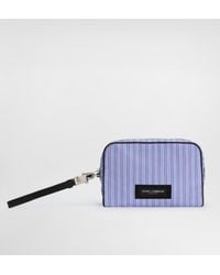 Dolce & Gabbana - Calfskin And Striped Poplin Handbag - Lyst