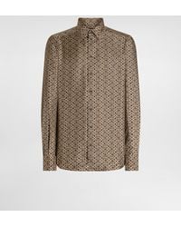 Dolce & Gabbana - Printed Silk Twill Martini Shirt - Lyst