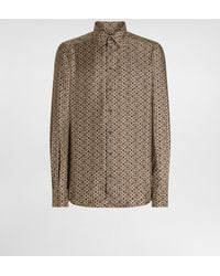 Dolce & Gabbana - Printed Silk Twill Martini Shirt - Lyst
