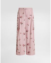 Dolce & Gabbana - Vanity Trousers With Embroidery - Lyst
