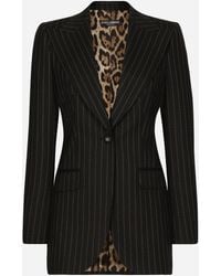 Dolce & Gabbana - Single-Breasted Pinstripe Wool Turlington Jacket - Lyst