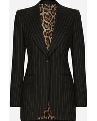 Dolce & Gabbana - ターリントンジャケット シングルブレスト ウール チョークストライプ - Lyst