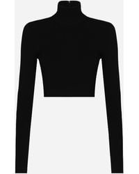 Dolce & Gabbana - Cropped Turtle-Neck Top - Lyst