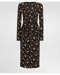Dolce & Gabbana - Kleid Aus Charmeuse Mit Blümchen-Print - Lyst