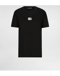 Dolce & Gabbana - Jersey T-Shirt With Dg Logo Embroidery - Lyst