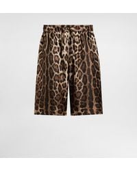 Dolce & Gabbana - Leopard- Silk Shorts - Lyst