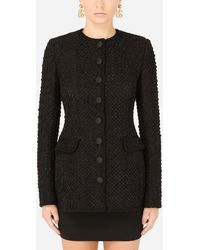 Dolce & Gabbana Single-breasted Tweed Jacket - Black