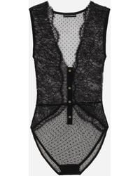 Dolce & Gabbana - Body con escote pronunciado - Lyst