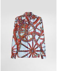 Dolce & Gabbana - Carretto-Print Silk Twill Shirt - Lyst