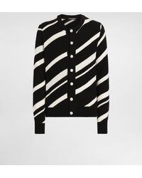 Dolce & Gabbana - Cárdigan De Manga Larga De Algodón Con Intarsia A Rayas - Lyst