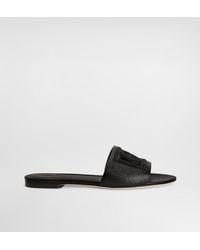 Dolce & Gabbana - Suede And Dauphine Calfskin Flat Slippers - Lyst