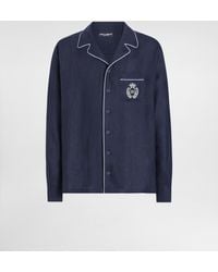 Dolce & Gabbana - Linen Vanity Shirt With Heraldic Emblem - Lyst