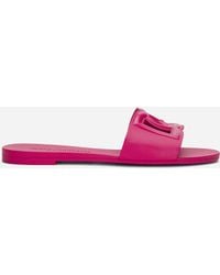 Dolce & Gabbana - Dg Logo Mini Sandals With Embossed Rubber Sole - Lyst