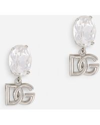 Boucles doreilles pendantes à clips Dolce & Gabbana en coloris Métallisé Femme Bijoux Boucles d’oreilles 
