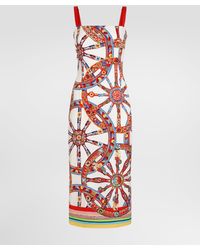 Dolce & Gabbana - Carretto-Print Charmeuse Dress - Lyst