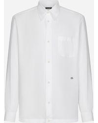 Dolce & Gabbana - Hawaiihemd Aus Leinen Mit Dg Hardware - Lyst
