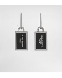 Dolce & Gabbana - Emaillierte Creolen Mit Logo - Lyst