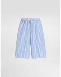 Dolce & Gabbana - Striped Poplin Bermuda Shorts - Lyst