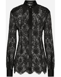 Dolce & Gabbana - Lace Sheer Shirt - Lyst