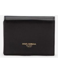 Dolce & Gabbana Portemonnaie aus kalbsleder mit logo im heissdruck - Schwarz