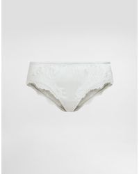 Dolce & Gabbana - Satin Briefs With Lace - Lyst
