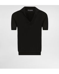 Dolce & Gabbana - Schwarzer Kaschmir V-Ausschnitt Pullover - Lyst