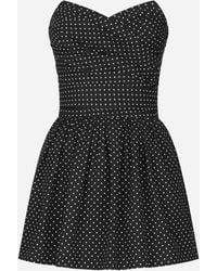Dolce & Gabbana - Bustier-Minikleid Aus Baumwolle Punkteprint - Lyst