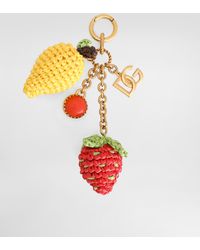 Dolce & Gabbana - Metal And Rafia Keychain - Lyst