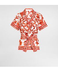Dolce & Gabbana - Chemise Vanity En Soie À Imprimé Majolique - Lyst